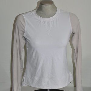 Lululemon Run: Warm Up Crew White/Dune Sz 4 Flawed